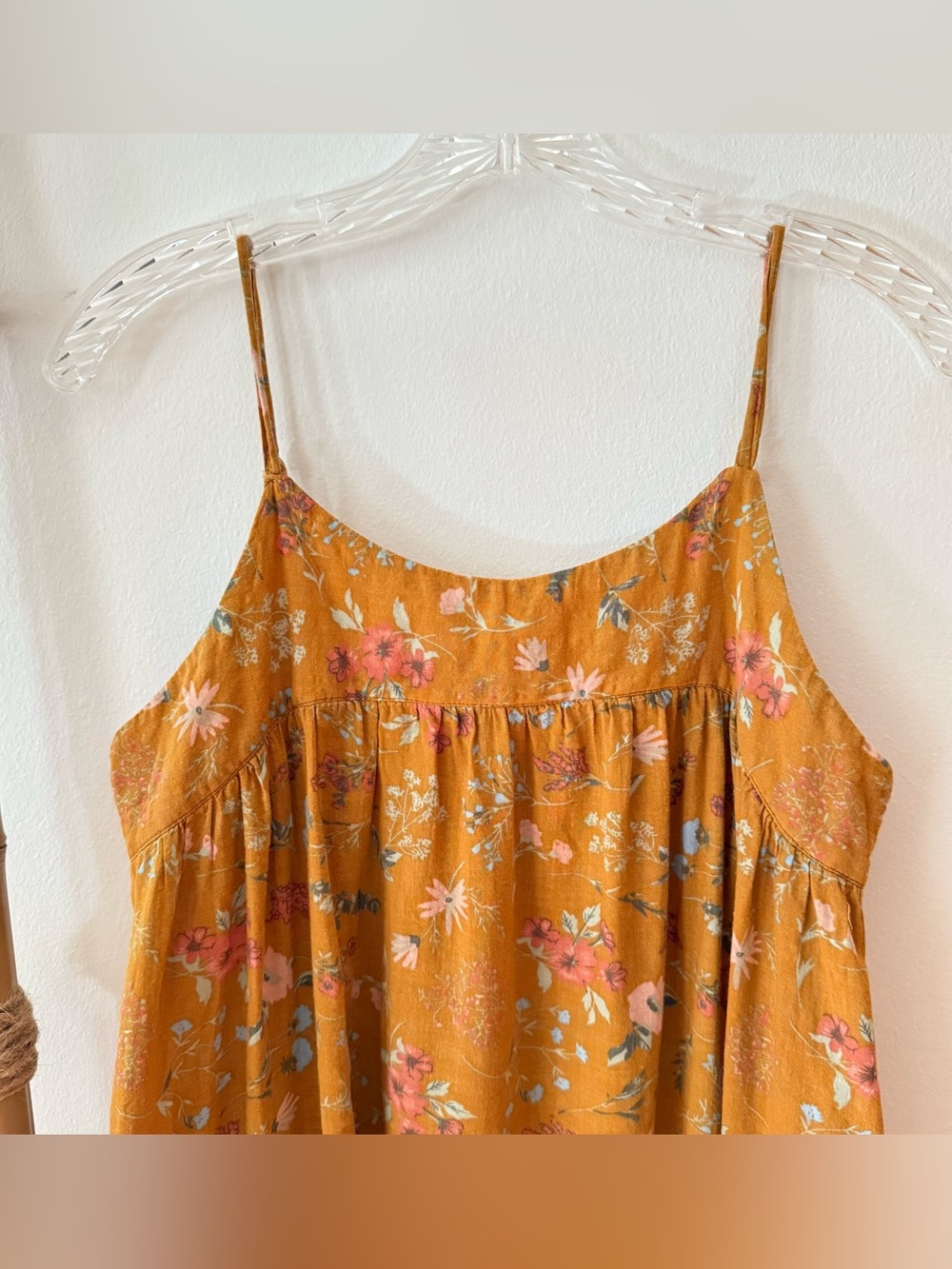 Natural Life mustard yellow floral print maxi dress size S, cottage core, frolic - Picture 2 of 12